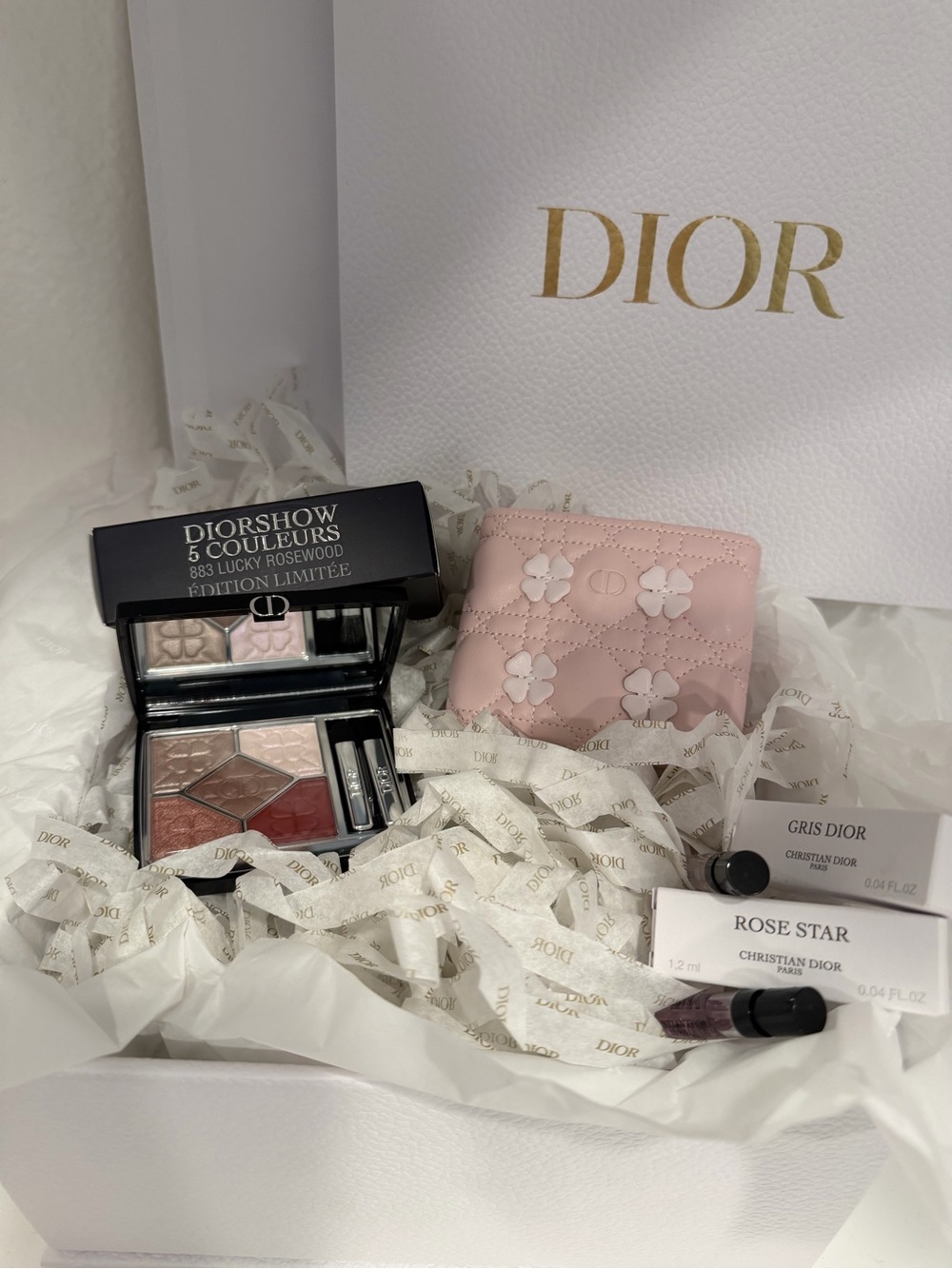 DIOR Diorshow 5 Couleurs Eyeshadow Palette - Lucky Rosewood WITH PINK CASE NWB